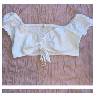 white crop top